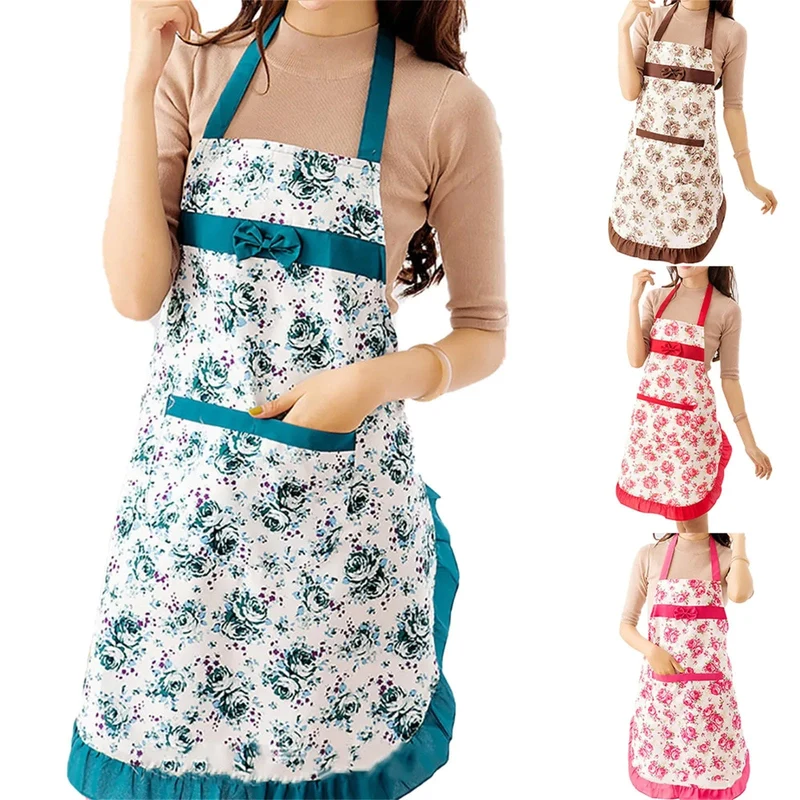 Tablier de cuisine imperméable pour femme avec poches - Floral et ajustable