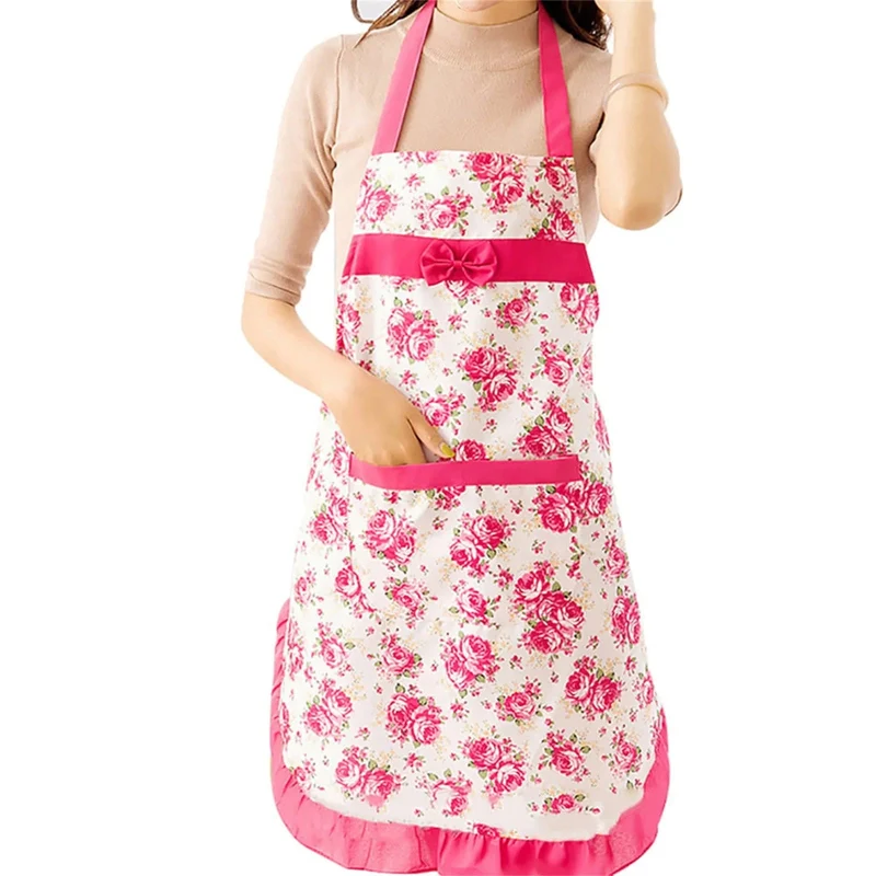 Tablier de cuisine imperméable pour femme avec poches - Floral et ajustable