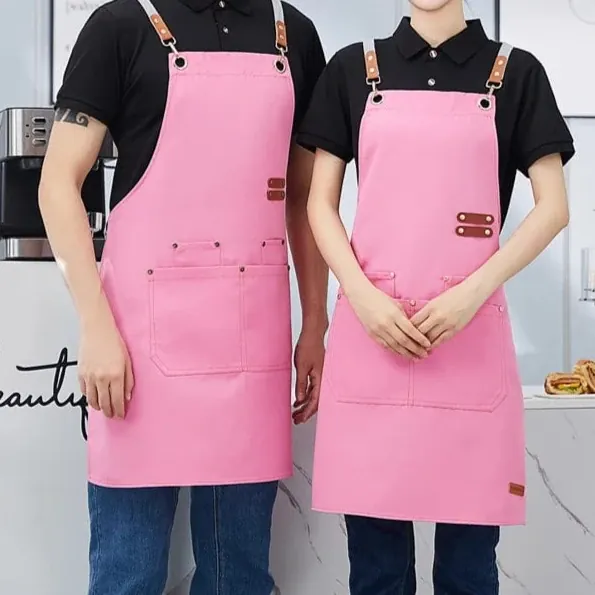 Tablier de cuisine toile imperméable avec poche et bretelles ajustables pour Barbecue