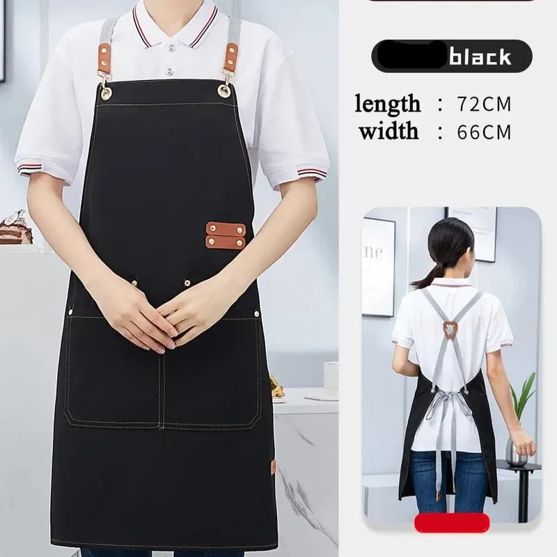Tablier de cuisine toile imperméable avec poche et bretelles ajustables pour Barbecue