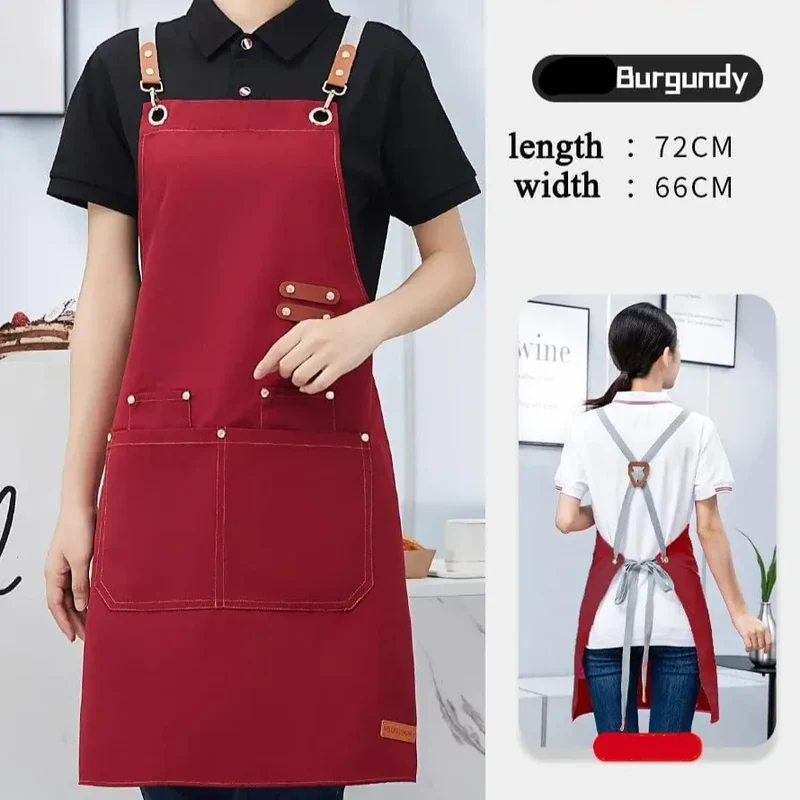 Tablier de cuisine toile imperméable avec poche et bretelles ajustables pour Barbecue