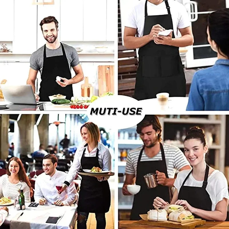 Tablier de Cuisine Réglable Imperméable Anti-huile avec Poche pour Cuisine et Barbecue