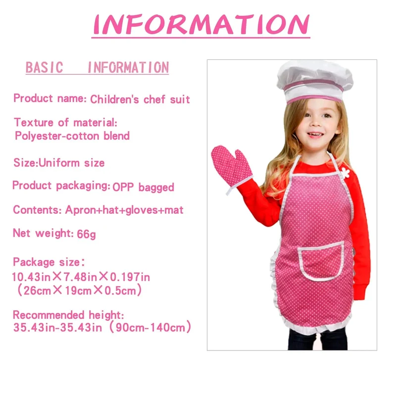 Tablier de cuisine pour enfant - Jeu de rôle - 0-12 ans - Jeu de cuisine