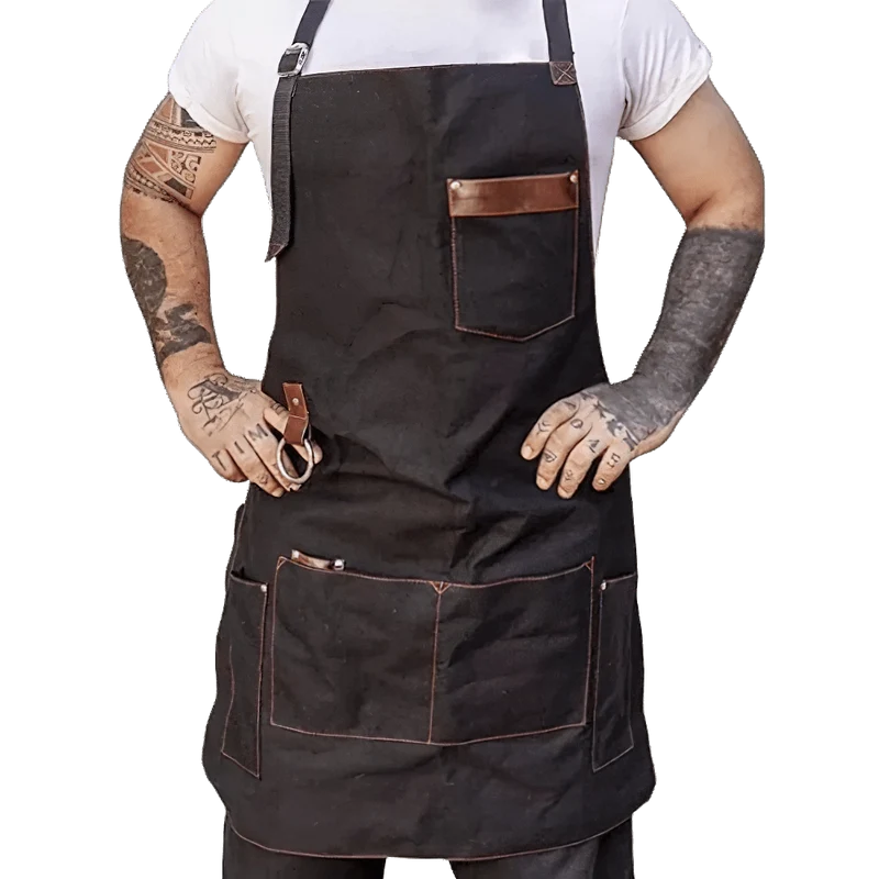 Tablier de Cuisine en Toile Homme avec Poches - Tablier de Cuisine Imperméable de Qualité pour Chef