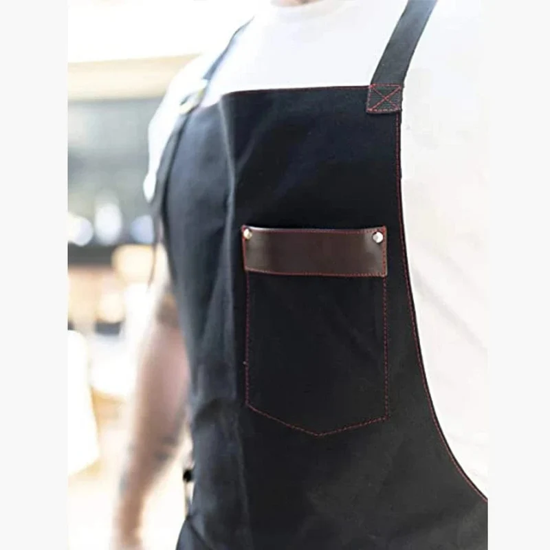 Tablier de Cuisine en Toile Homme avec Poches - Tablier de Cuisine Imperméable de Qualité pour Chef