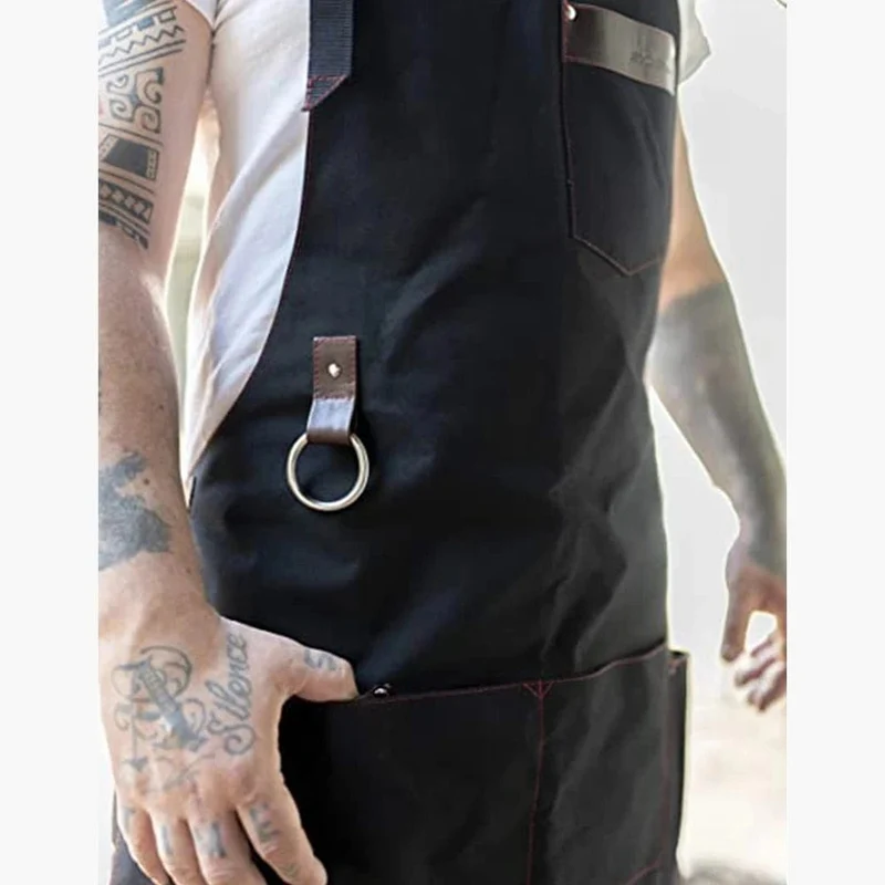 Tablier de Cuisine en Toile Homme avec Poches - Tablier de Cuisine Imperméable de Qualité pour Chef