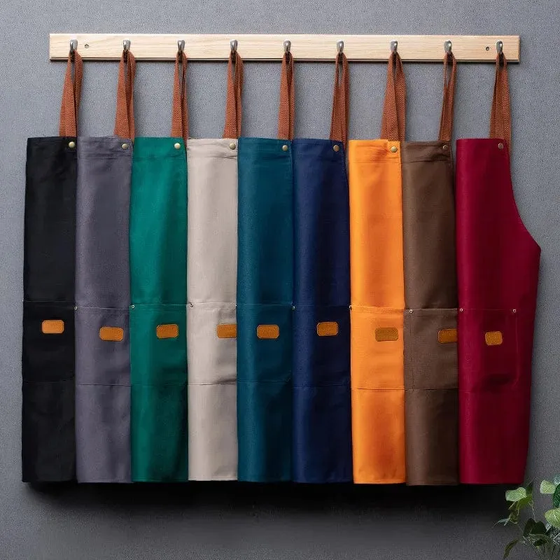 Tablier de cuisine noir en tissu non-tissé