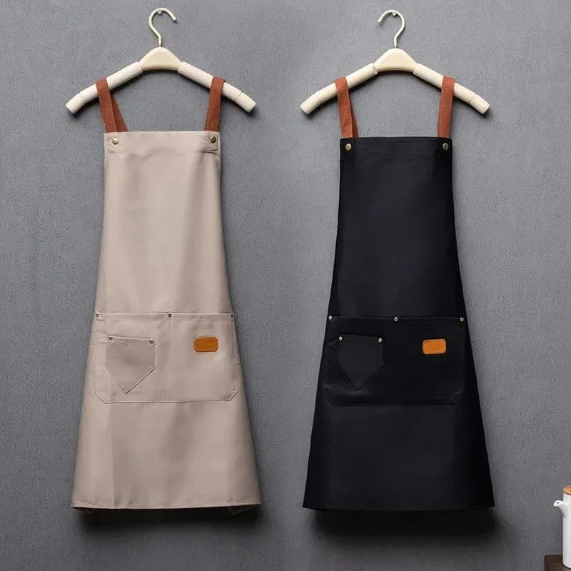 Tablier de cuisine noir en tissu non-tissé