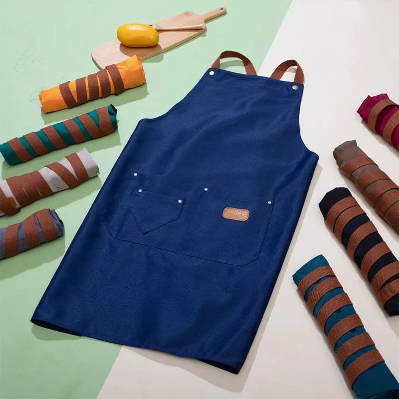 Tablier de cuisine noir en tissu non-tissé