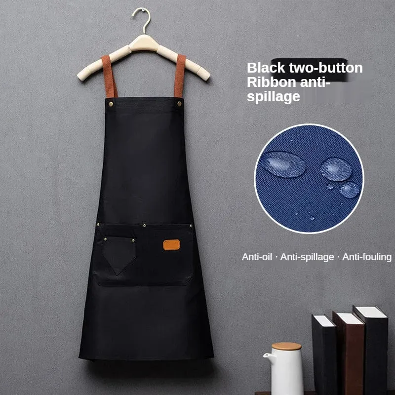 Tablier de cuisine unisexe en tissu non tissé - Bleu-vert - Pour chef, grill, restaurant