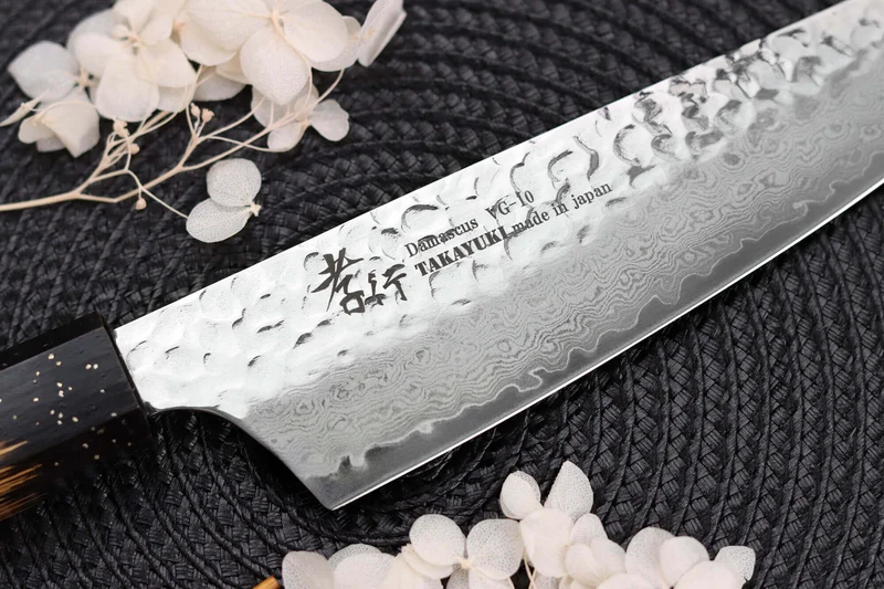 Couteau santoku kiritsuke 16cm japonais Sakai Takayuki Kashi Urushi VG10 damas