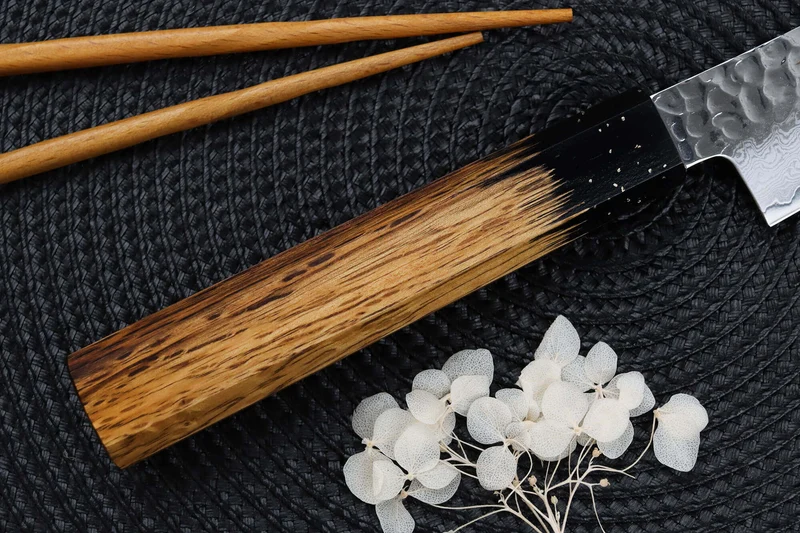 Couteau sujihiki 24cm japonais Sakai Takayuki Kashi Urushi VG10 damas