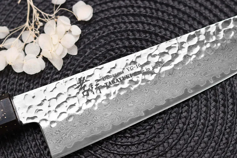 Couteau de chef 21cm japonais Sakai Takayuki Kashi Urushi VG10 damas