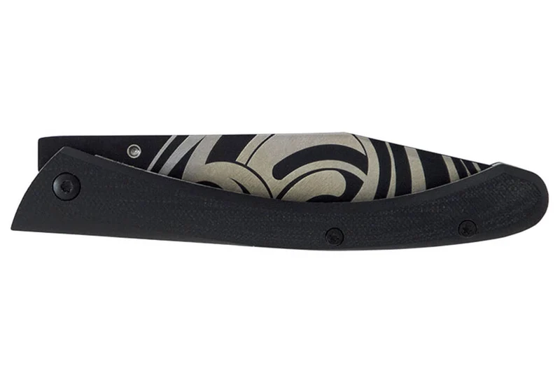 Couteau pliant LUG C63LTB2LI Tatoo noir manche en G10 et acier noir 12cm avec clip