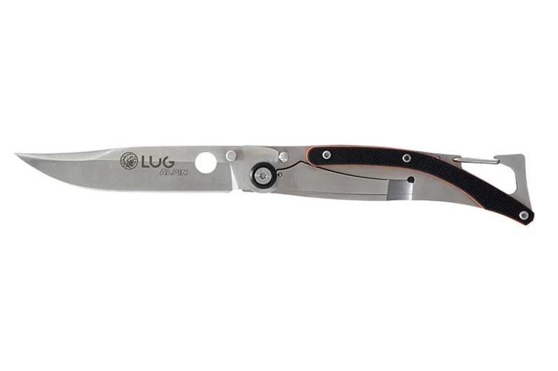 Couteau pliant LUG SP1SOB noir et orange manche en G10 et acier 11cm avec clip