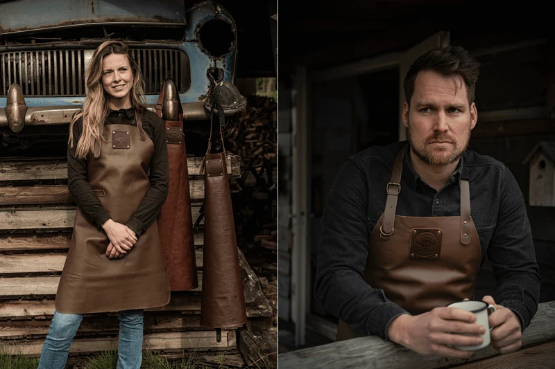 Tablier de cuisine artisanal en cuir Witloft Buffalo Collection