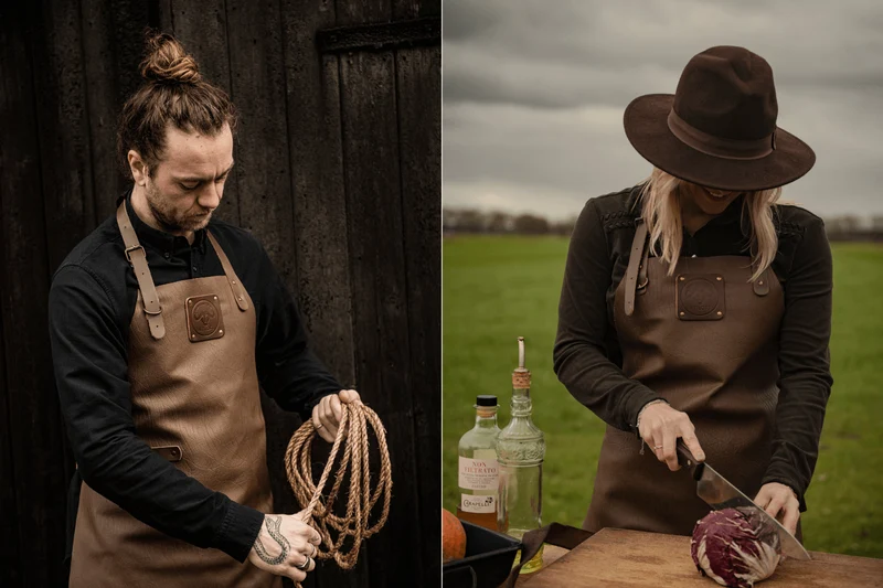 Tablier de cuisine artisanal en cuir Witloft Buffalo Collection