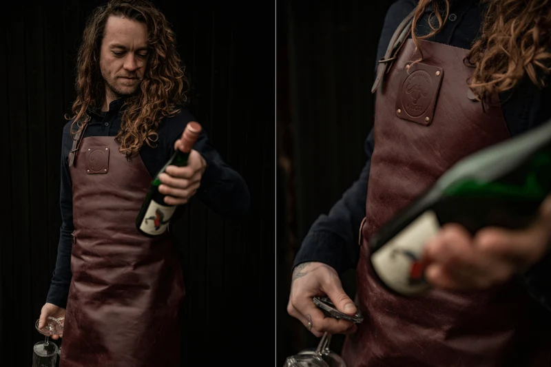 Tablier de cuisine artisanal Witloft Buffalo Collection en cuir pleine fleur
