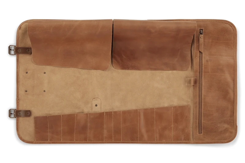 Trousse artisanale en cuir pleine fleur Witloft Buffalo Collection 17 emplacements