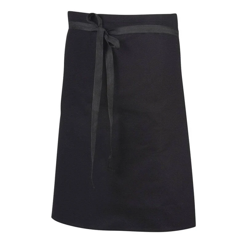 Tablier de cuisine mixte demi-chef Robur Phoenix noir 100% coton