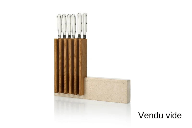 Bloc vide artisanal Arcos Petra en pierre et bois 28x36,4x7,8cm