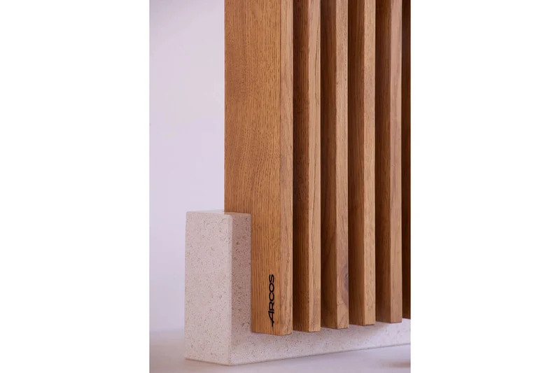 Bloc vide artisanal Arcos Petra en pierre et bois 28x36,4x7,8cm