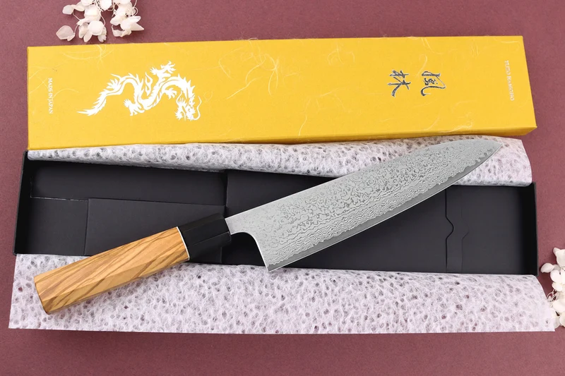 Couteau de chef 21cm japonais artisanal Yuzo Damas VG10