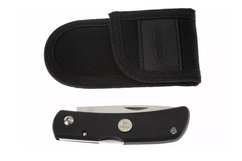 Couteau pliant Fallkniven TK4 Tre Kronor manche grilon noir 9,5cm + étui Cordura