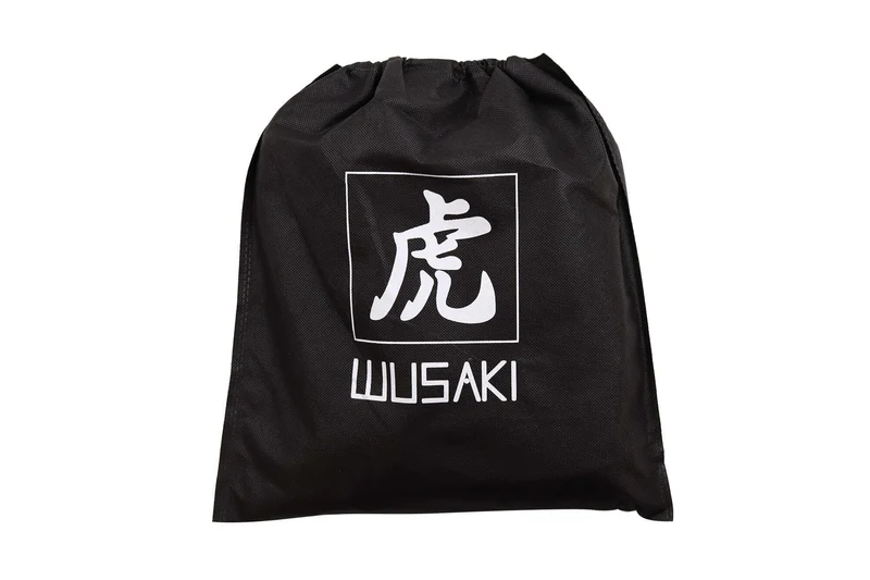 Tablier de cuisine Wusaki en toile noire charbon et cuir 83x67,5cm - Taille unique