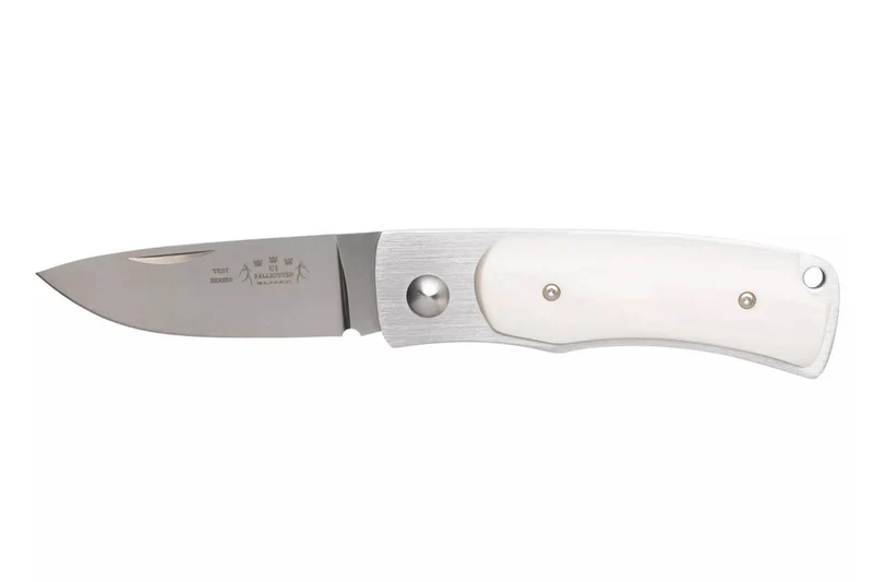 Couteau pliant Fallkniven U1EY Elmax manche Elforyn imitation ivoire 8,6cm + étui Cordura
