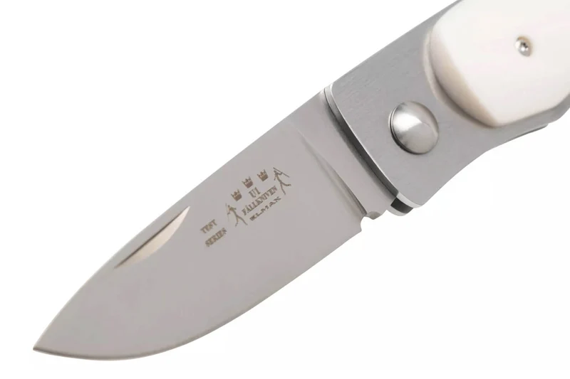Couteau pliant Fallkniven U1EY Elmax manche Elforyn imitation ivoire 8,6cm + étui Cordura