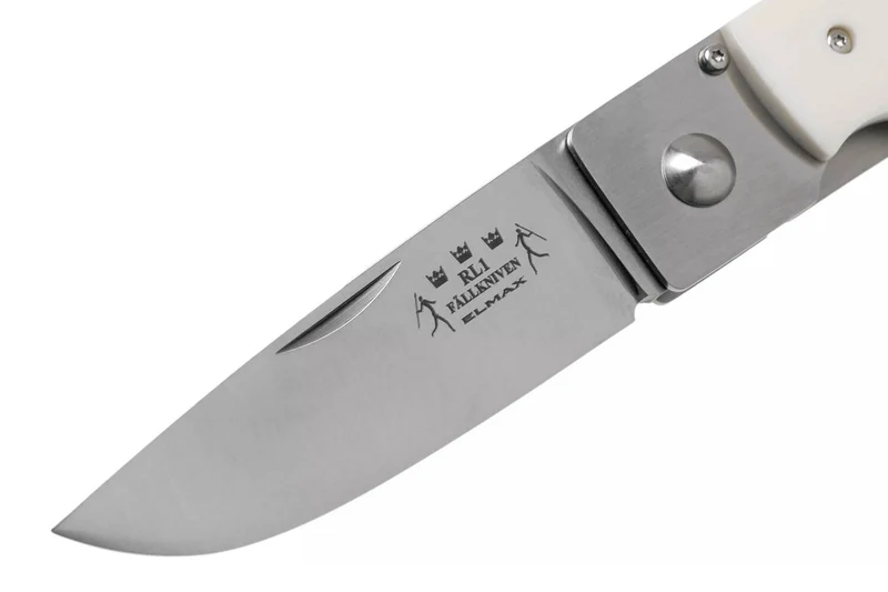 Couteau pliant Fallkniven RL1EY manche Elforyn imitation ivoire 9,5cm + étui en daim