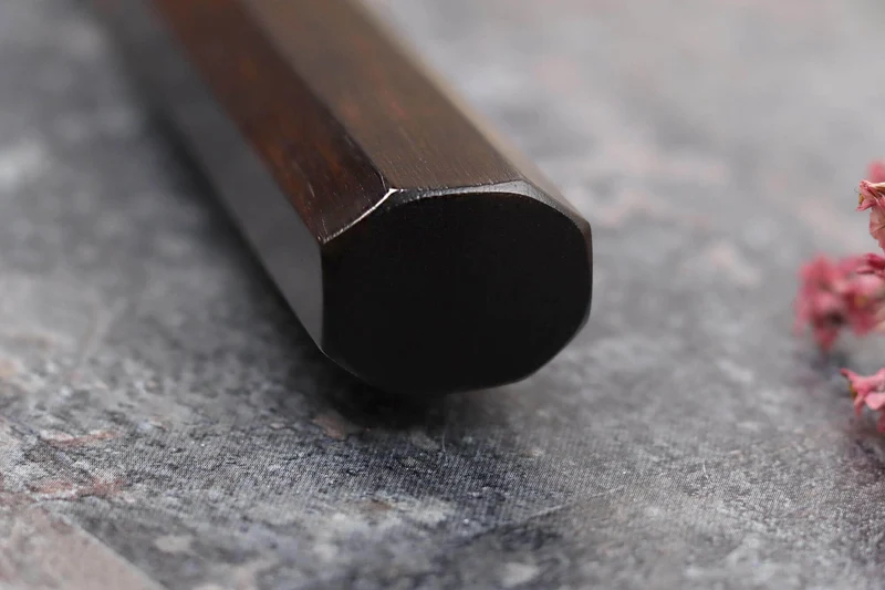 Couteau sujihiki 27cm japonais artisanal Yuzo Black SLD ébène et cognassier