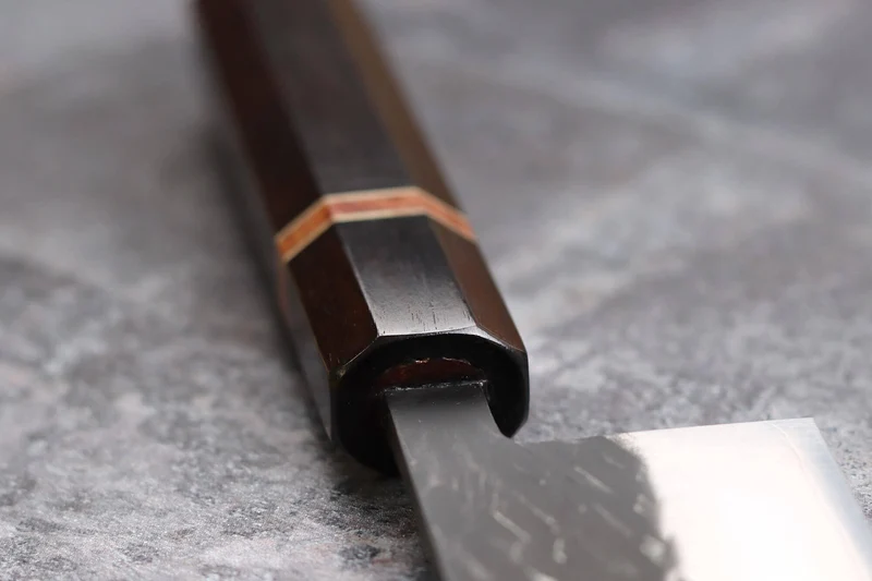 Couteau nakiri 16,5cm japonais artisanal Yuzo Black SLD ébène et cognassier