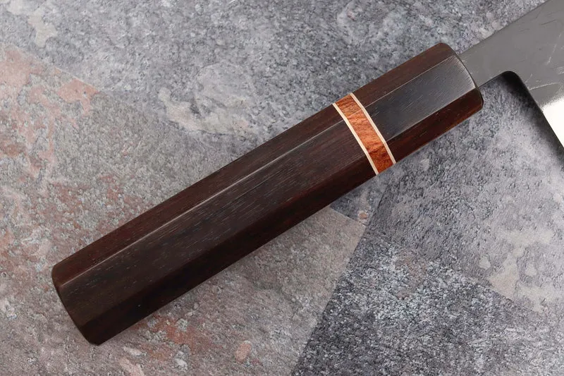 Couteau de chef 21cm japonais artisanal Yuzo Black SLD ébène et cognassier