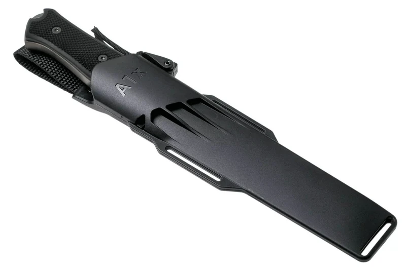 Couteau Fallkniven A1xb Expedition Knife Tungsten Carbide lame noire 16cm manche Thermorun noir + étui Zytel