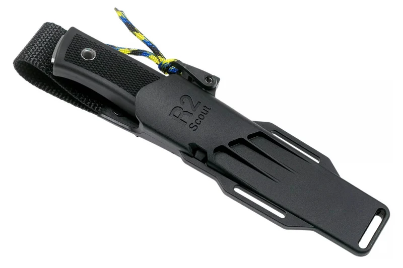 Couteau Fallkniven R2 Scout lame 8cm manche Thermorun noir + étui Zytel