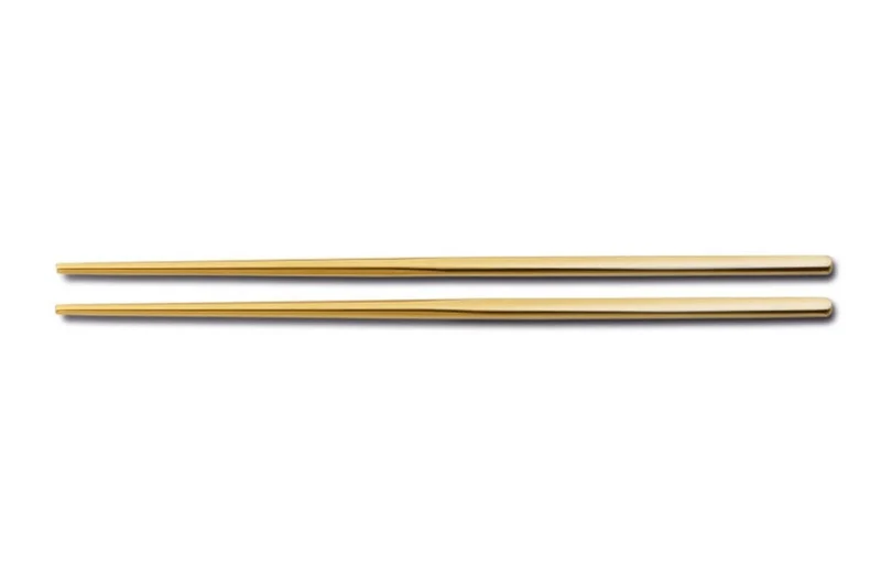 Paire de baguettes chinoises Comas en acier inox coloris 23cm doré