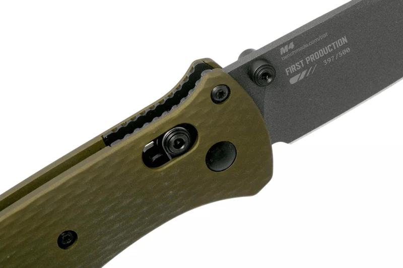 Couteau pliant Benchmade Bailout 537GY-1 manche aluminium anodisé vert 12cm avec brise-vitre