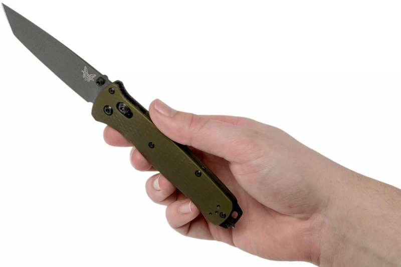 Couteau pliant Benchmade Bailout 537GY-1 manche aluminium anodisé vert 12cm avec brise-vitre