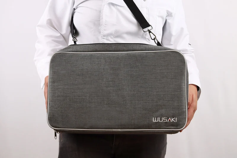 Mallette vide Wusaki grise pour 21 couteaux et ustensiles + 1 grande poche de rangement