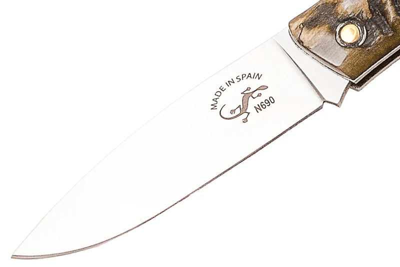 Couteau pliant Salamandra manche corne brute 9cm