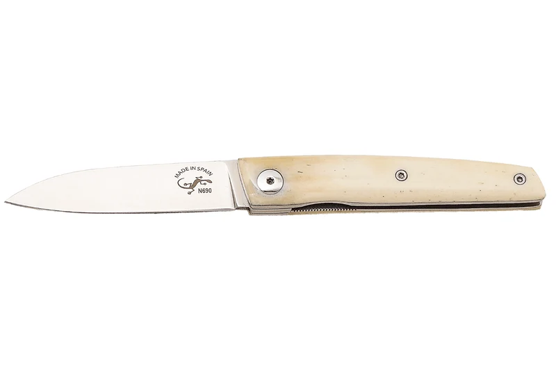 Couteau pliant Salamandra manche os blanc 9cm