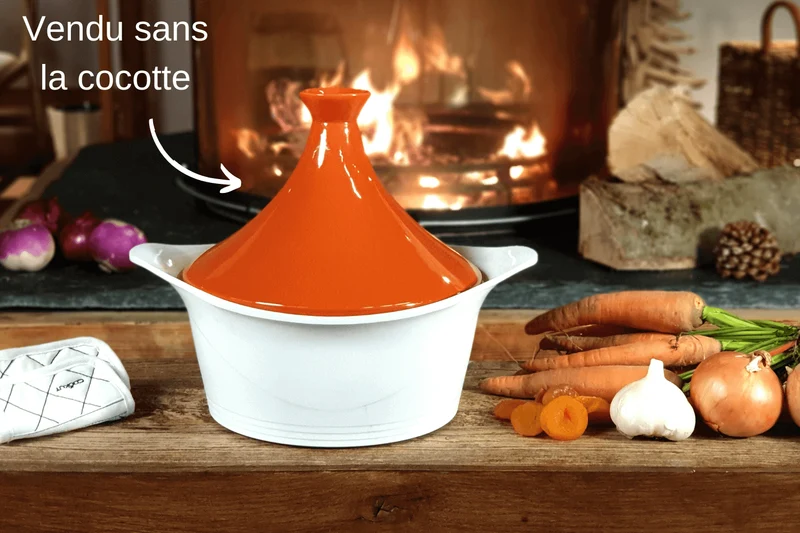 Couvercle tajine Cookut en céramique pour L'Incroyable cocotte 28cm + livret de recettes