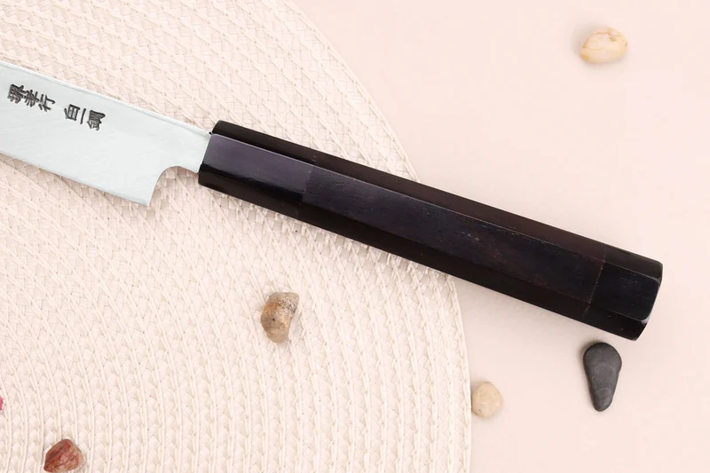 Couteau sakimaru takohiki japonais artisanal 27cm Sakai Takayuki Byakko manche en ébène + étui