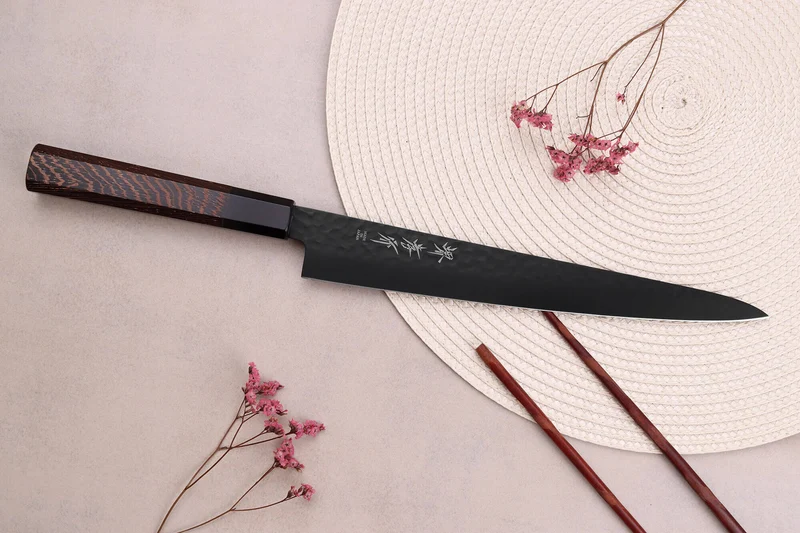 Couteau sujihiki 24cm japonais Sakai Takayuki Kurokage VG10 manche en wengé