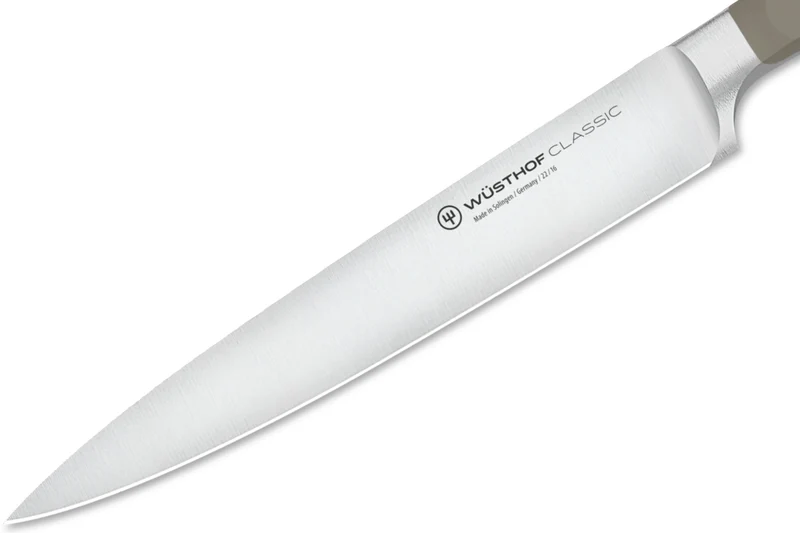Couteau à trancher Wusthof Classic Colour Velvet Oyster forgé lame 16cm