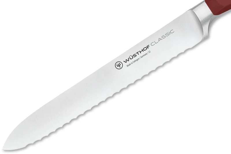 Couteau à saucisson Wusthof Classic Colour Tasty Sumac forgé lame crantée 14cm