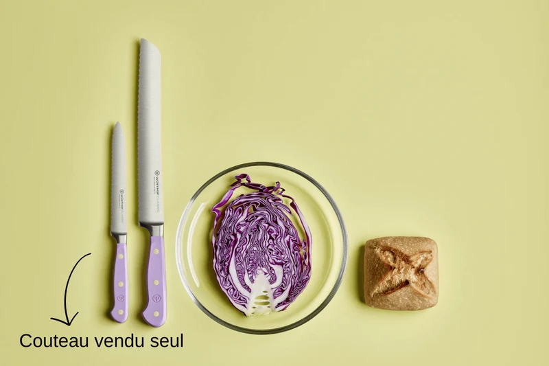 Couteau à saucisson Wusthof Classic Colour Purple Yam forgé lame crantée 14cm