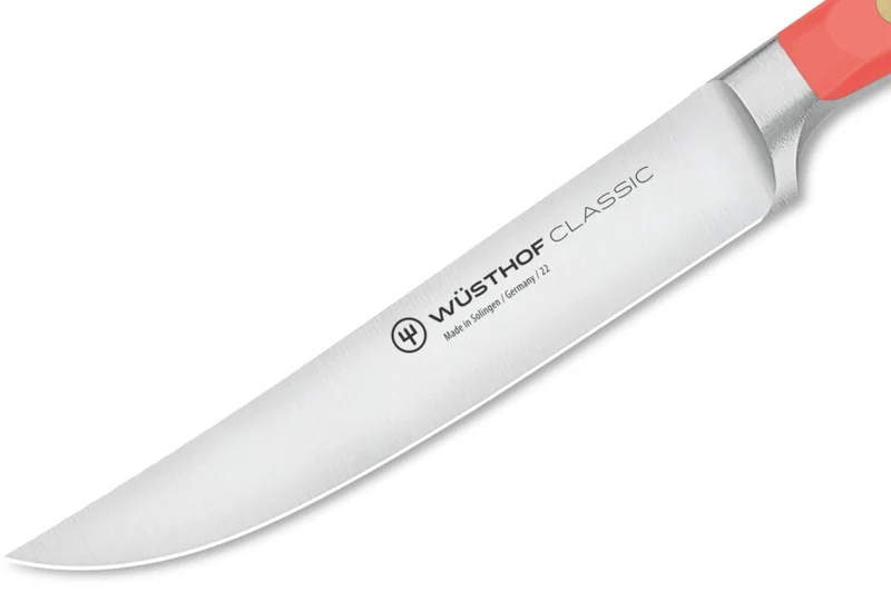 Couteau à steak Wusthof Classic Colour Coral Peach forgé lame 12cm